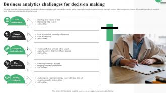 Business Analytics Challenges For Decision Making