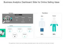 Business analytics dashboard slide for online selling ideas powerpoint template