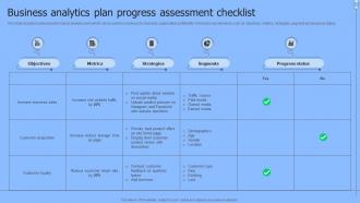 Business Analytics Plan Progress Assessment Checklist