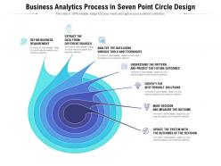 Business analytics process in seven point circle design