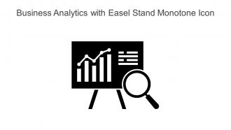 Business Analytics With Easel Stand Monotone Icon In Powerpoint Pptx Png And Editable Eps Format
