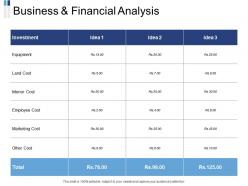 Business and financial analysis ppt powerpoint presentation image