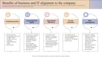 Business And It Alignment Benefits Of Business And It Alignment To The Company Ppt Professional Demonstration