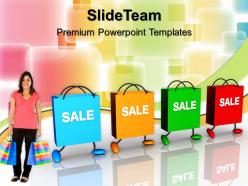Business and strategy powerpoint templates shopping bags with tags sales ppt slides