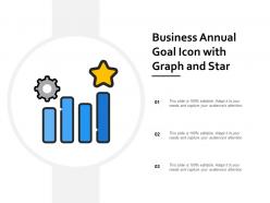 Business annual goal icon with graph and star