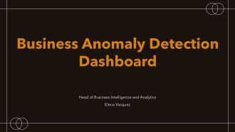 Business Anomaly Detection Dashboard PPT Information VA