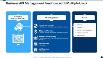 Business api management functions with multiple users
