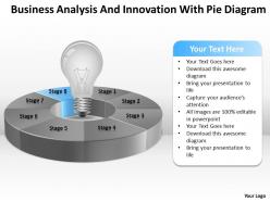 Business architecture diagram analysis and innovation with pie powerpoint templates
