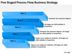 Business Architecture Diagram Five Staged Process Flow Strategy Powerpoint Templates 0515