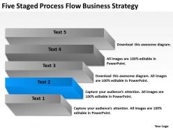 Business architecture diagram five staged process flow strategy powerpoint templates 0515
