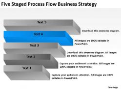 Business architecture diagram five staged process flow strategy powerpoint templates 0515