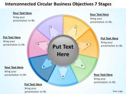 Business Architecture Diagrams Circular Objectives 7 Stages Powerpoint Templates