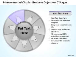 Business architecture diagrams circular objectives 7 stages powerpoint templates