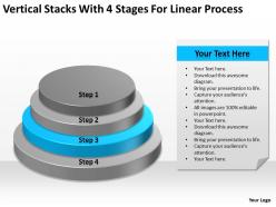 Business architecture diagrams stacks with 4 stages for linear process powerpoint templates
