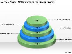 Business Architecture Diagrams Stacks With 5 Stages For Linear Process Powerpoint Templates