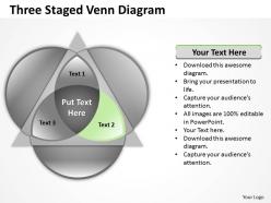 Business architecture diagrams three staged venn powerpoint templates 0515