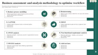 Business Assessment And Analysis Methodology To Optimise Workflow