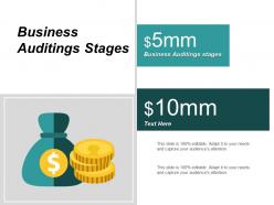 Business auditings stages ppt powerpoint presentation infographics gridlines cpb