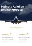 Business Aviation Service Proposal Sample Document Report Doc Pdf Ppt
