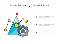 Business benchmarking icon with gear symbol