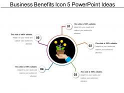 Business benefits icon 5 powerpoint ideas