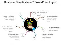 Business benefits icon 7 powerpoint layout