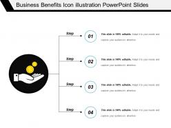 Business benefits icon illustration powerpoint slides