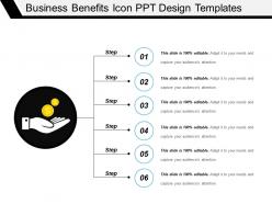 Business benefits icon ppt design templates