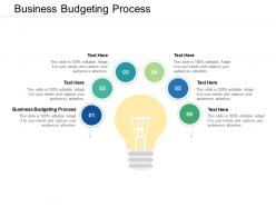 Business budgeting process ppt powerpoint presentation slides slideshow cpb