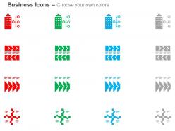 Business building linear flow square path division ppt icons graphics