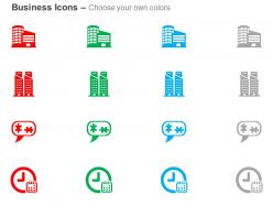 Business building stock market communication time management ppt icons graphics