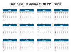 Business calendar 2018 ppt slide