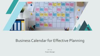 Business Calendar For Effective Planning PPT Outline AT