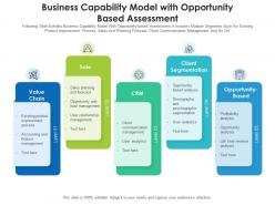 Business capability model with opportunity based assessment