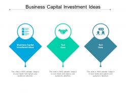 Business capital investment ideas ppt powerpoint presentation styles grid cpb