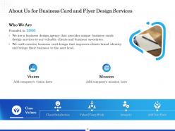 Business Card And Flyer Design Proposal Powerpoint Presentation Slides