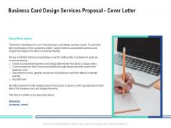 Business card design services proposal cover letter ppt powerpoint presentation styles