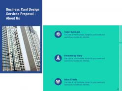 Business card design services proposal powerpoint presentation slides