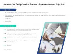 Business card design services proposal project context and objectives ppt powerpoint image
