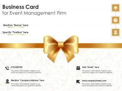 Business Card For Event Management Firm Infographic Template