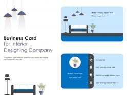 Business card for interior designing company infographic template