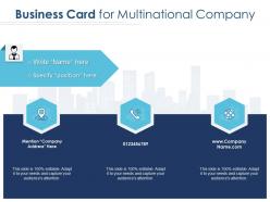 Business card for multinational company infographic template
