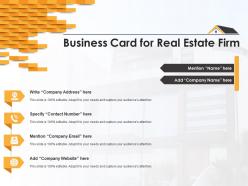 Business card for real estate firm infographic template