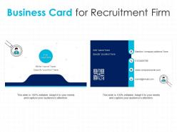 Business card for recruitment firm infographic template