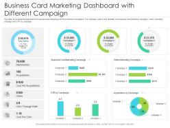Business card marketing dashboard with different campaign