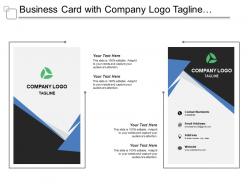 Business card with company logo tagline job title and website