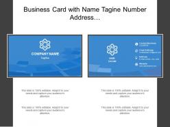 Business card with name tagine number address and email