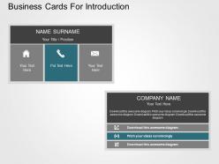 Business cards for introduction flat powerpoint design