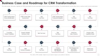 Business Case And Roadmap For CRM Transformation How To Improve Customer Service Toolkit