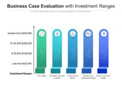 Business Case Evaluation With Investment Ranges